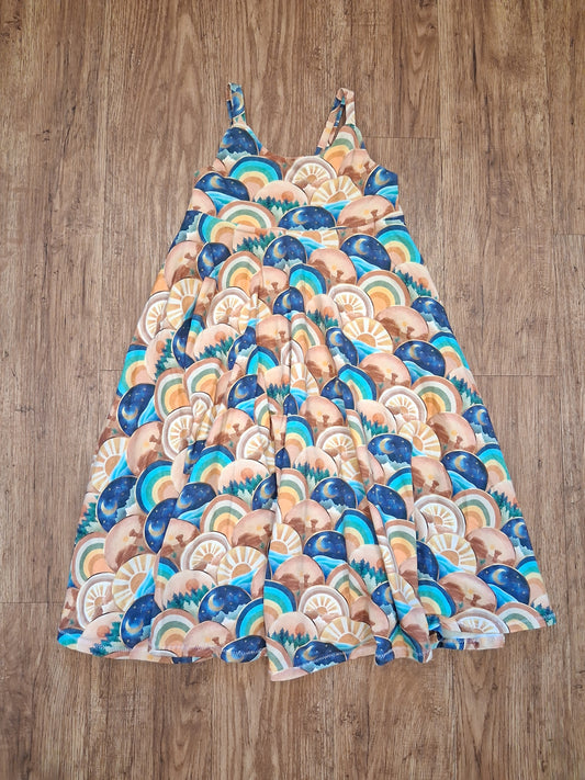 Handmade Sleeveless Nature & Weather Dress - Girls 6-7 years - Hoglet And Fawn