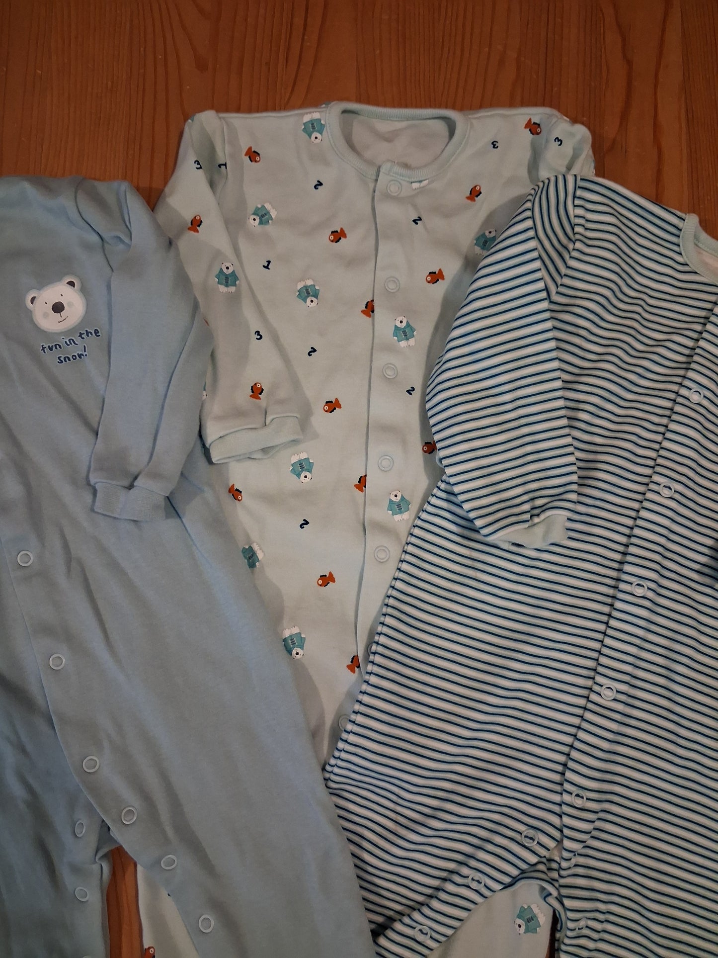 3 x Sleepsuits - Boys 6-12 months - M&S