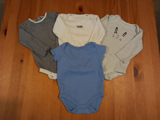 4 x Bodysuits - Unisex 9-12 months - Mixed Brands