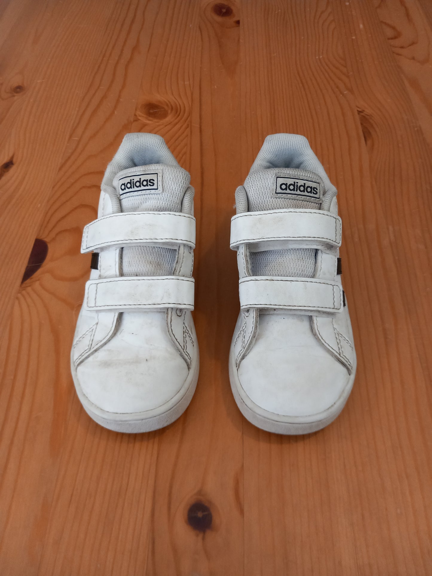 White Adidas Velcro Trainers - Boys Infant Size 9 - Adidas