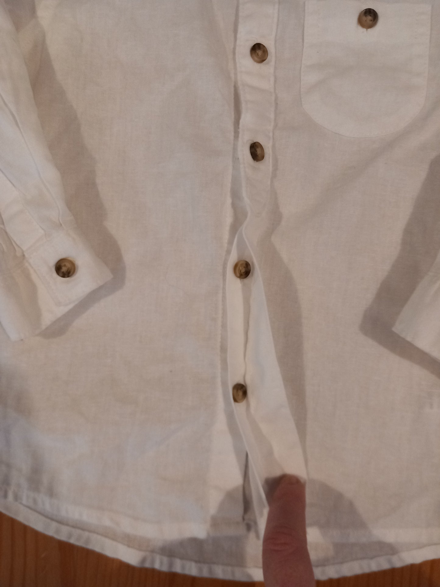 White Collarless Shirt - Boys 12-18 months - H&M