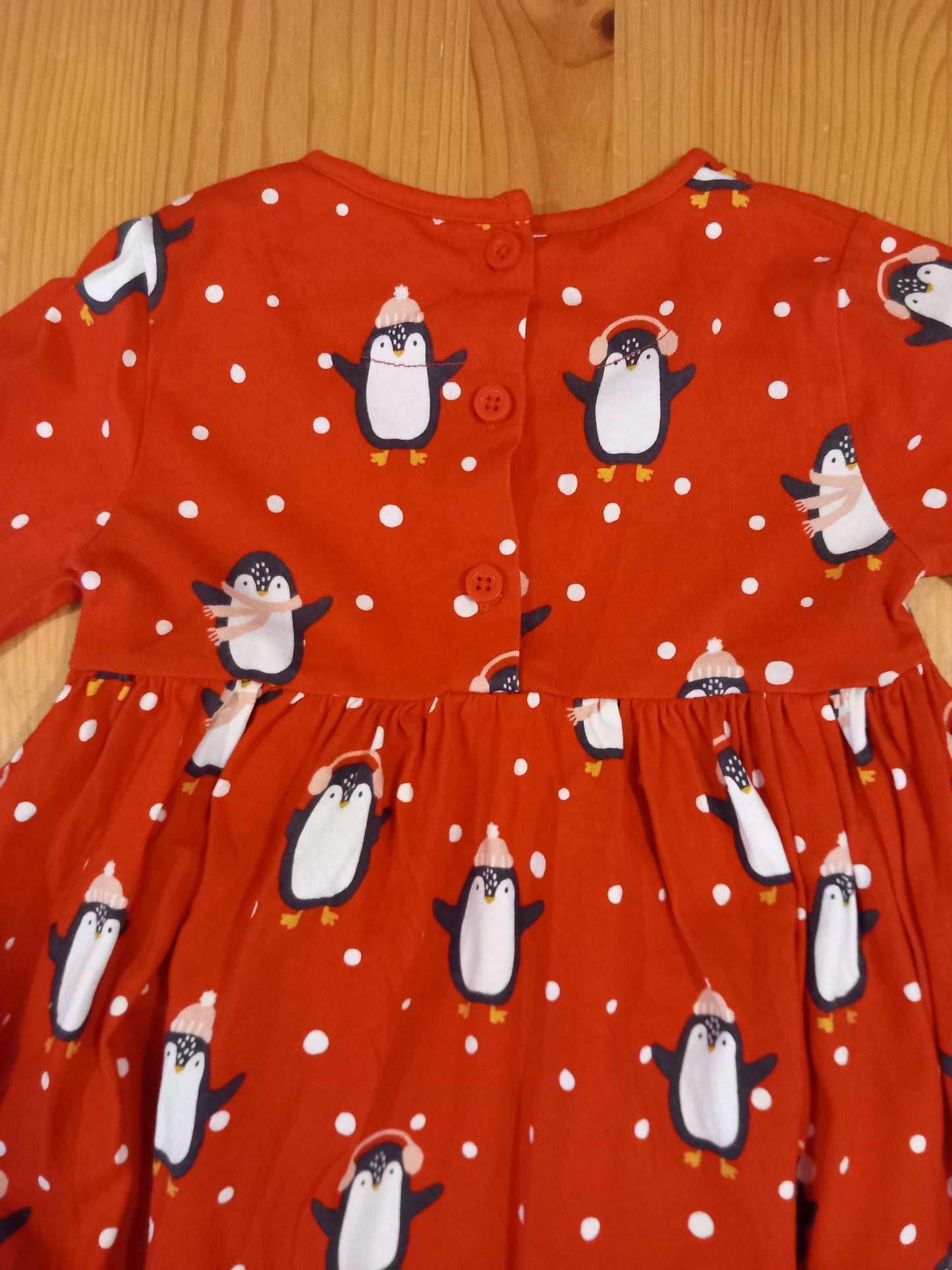 Red Penguins Winter/Christmas Dress - Girls 2-3 years - John Lewis