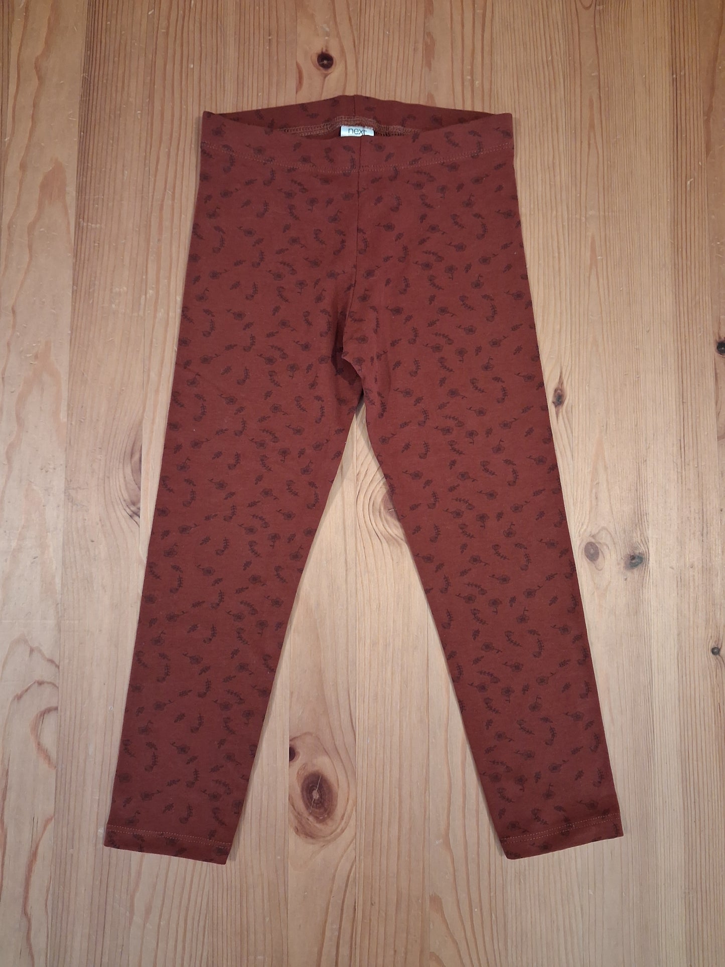 Rust Coloured Flowers & Leaves Leggings - Girls 4-5 years - Next
