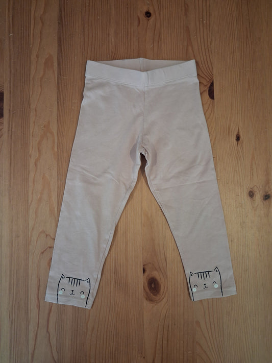 Light Pink Cats Leggings - Girls 3-4 years - Nutmeg