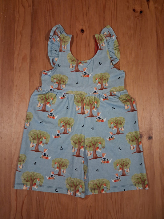 Handmade Foxes Playsuit With Feature Sleeves - Girls 5-6 years - Little Gingers Clothing