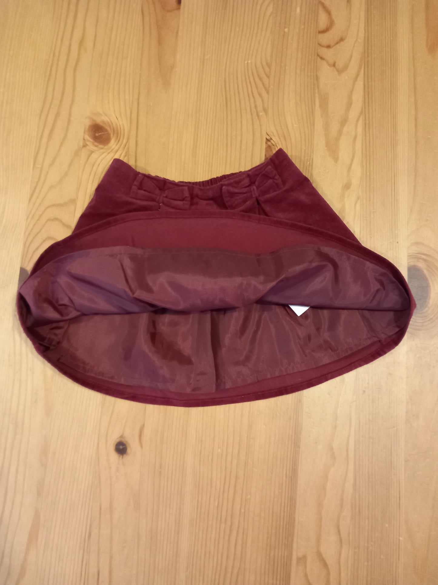 Lined Fine Corduroy Bows Skirt With Elasticated Waistband - Girls 2-3 years - Nutmeg