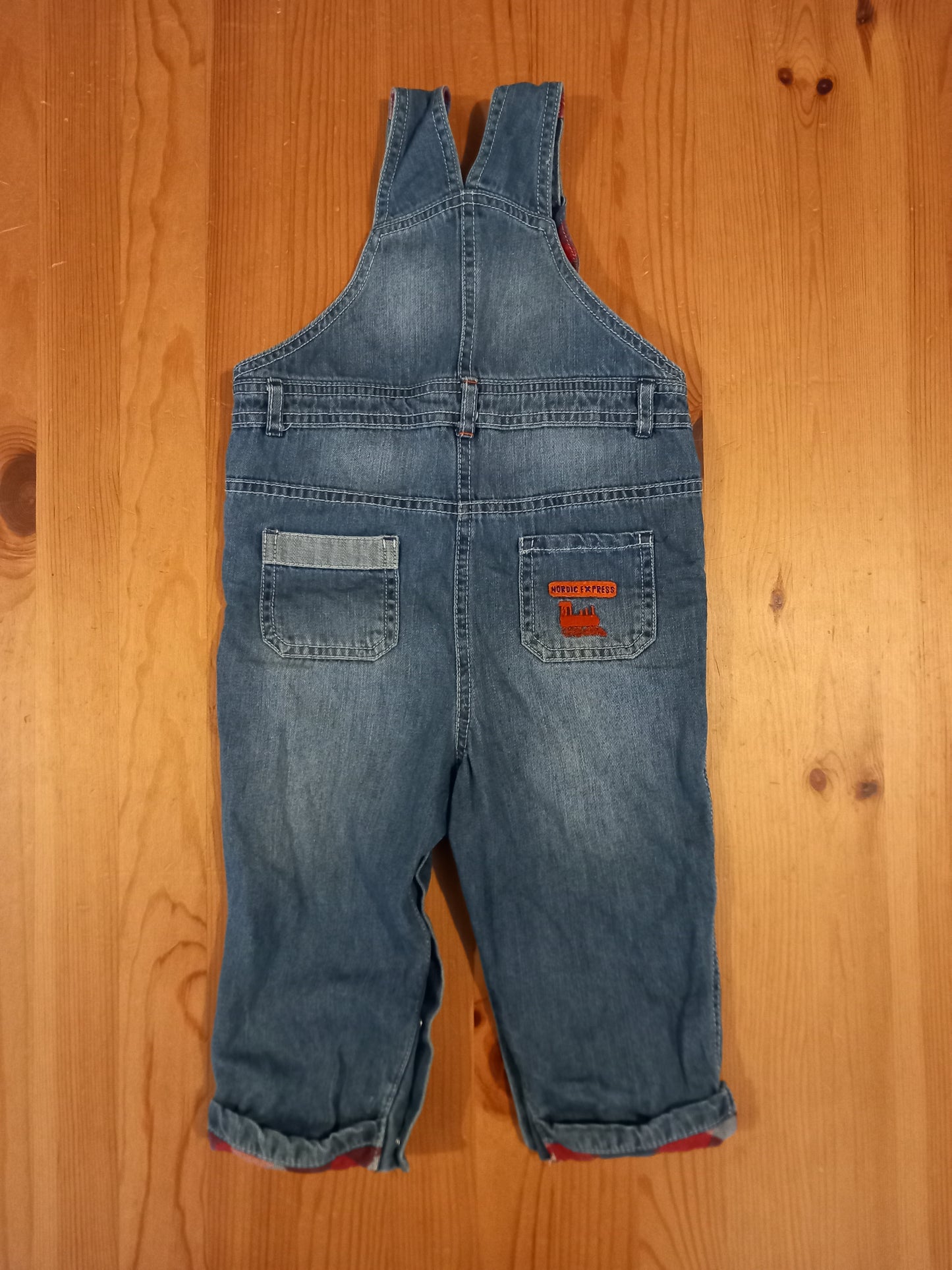 Badges Denim Dungarees - Boys 12-18 months - M&S