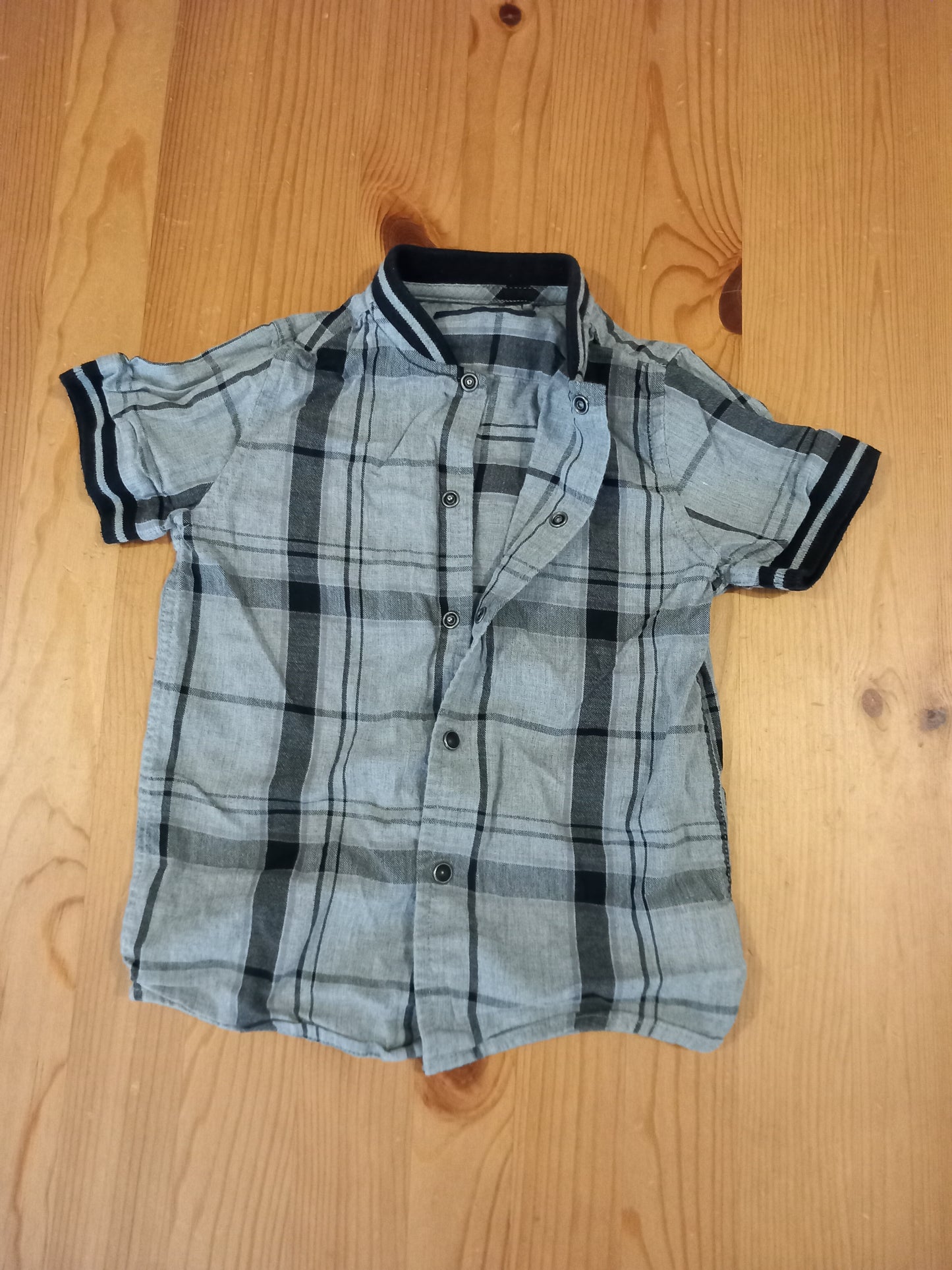 Grey & Black Short Sleeve Shirt - Boys 3 years - Next