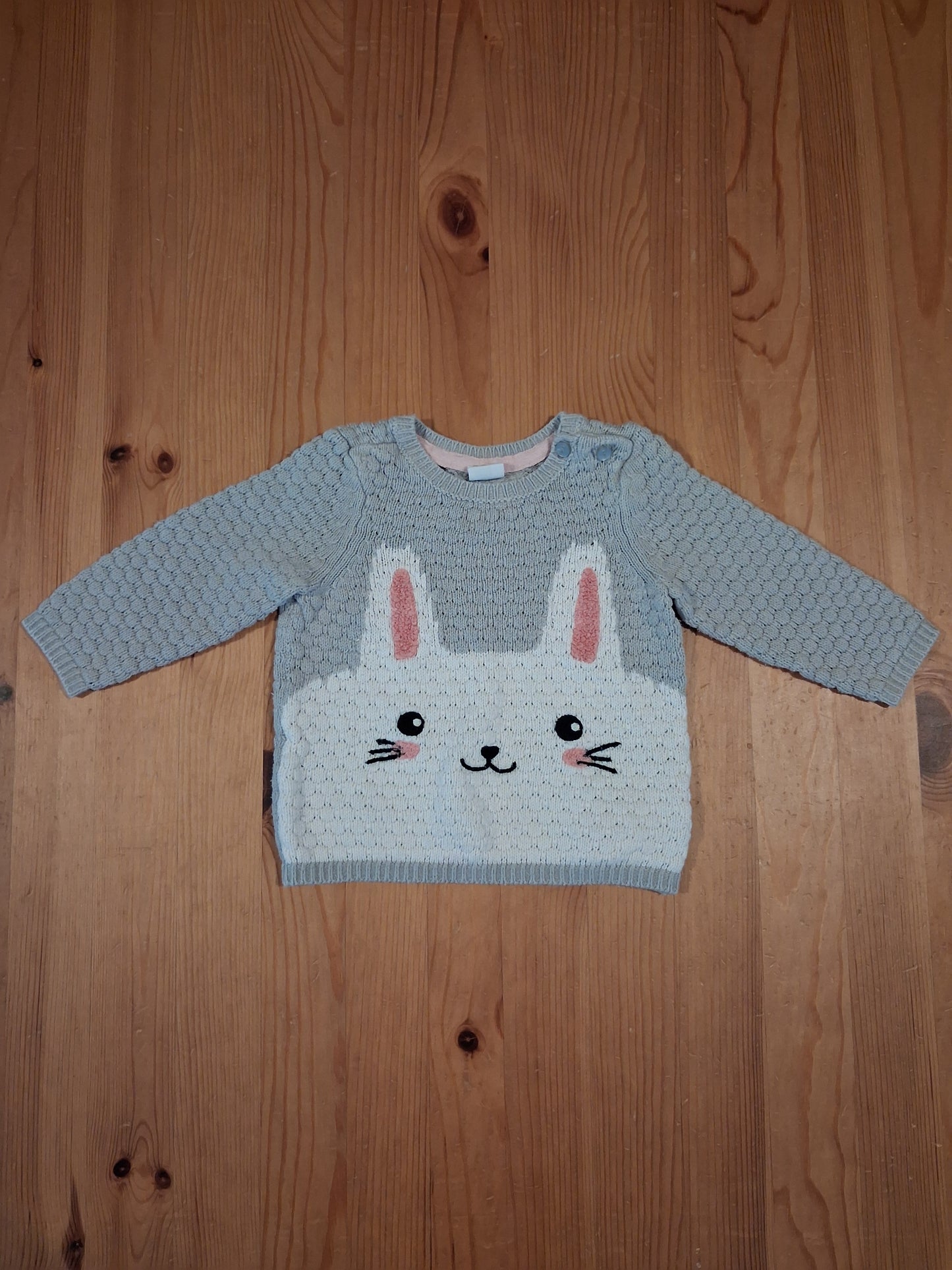 Grey Rabbit Jumper - Girls 4-6 months - H&M