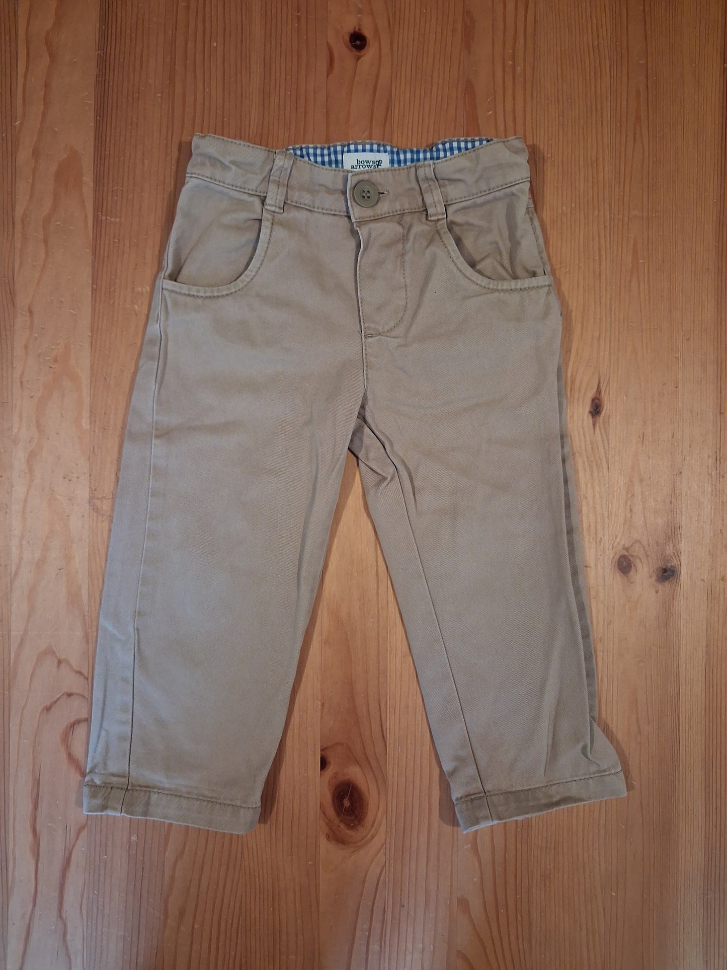 Beige Chino Style Trousers With Adjustable Waistband - Boys 18-24 months - Bows & Arrows
