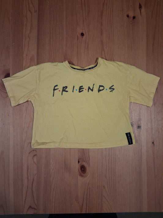 Yellow Friends Cropped/Shorter Length Oversized T-Shirt - Girls 9-10 years - George