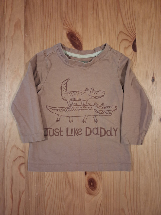 Light Brown 'Just Like Daddy' Crocodiles Long Sleeve Top - Boys 18-24 months - Nutmeg