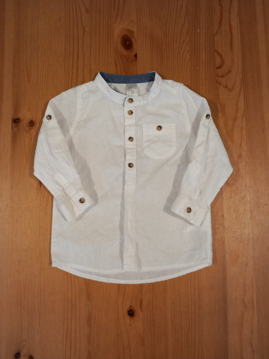 White Collarless Shirt - Boys 12-18 months - H&M