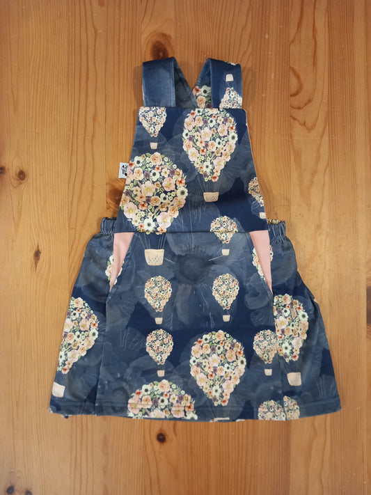 Handmade Flower Hot Air Balloons Pinafore Dress - Girls 3-4 years - Mary-Jane Handmade Children's Clothes