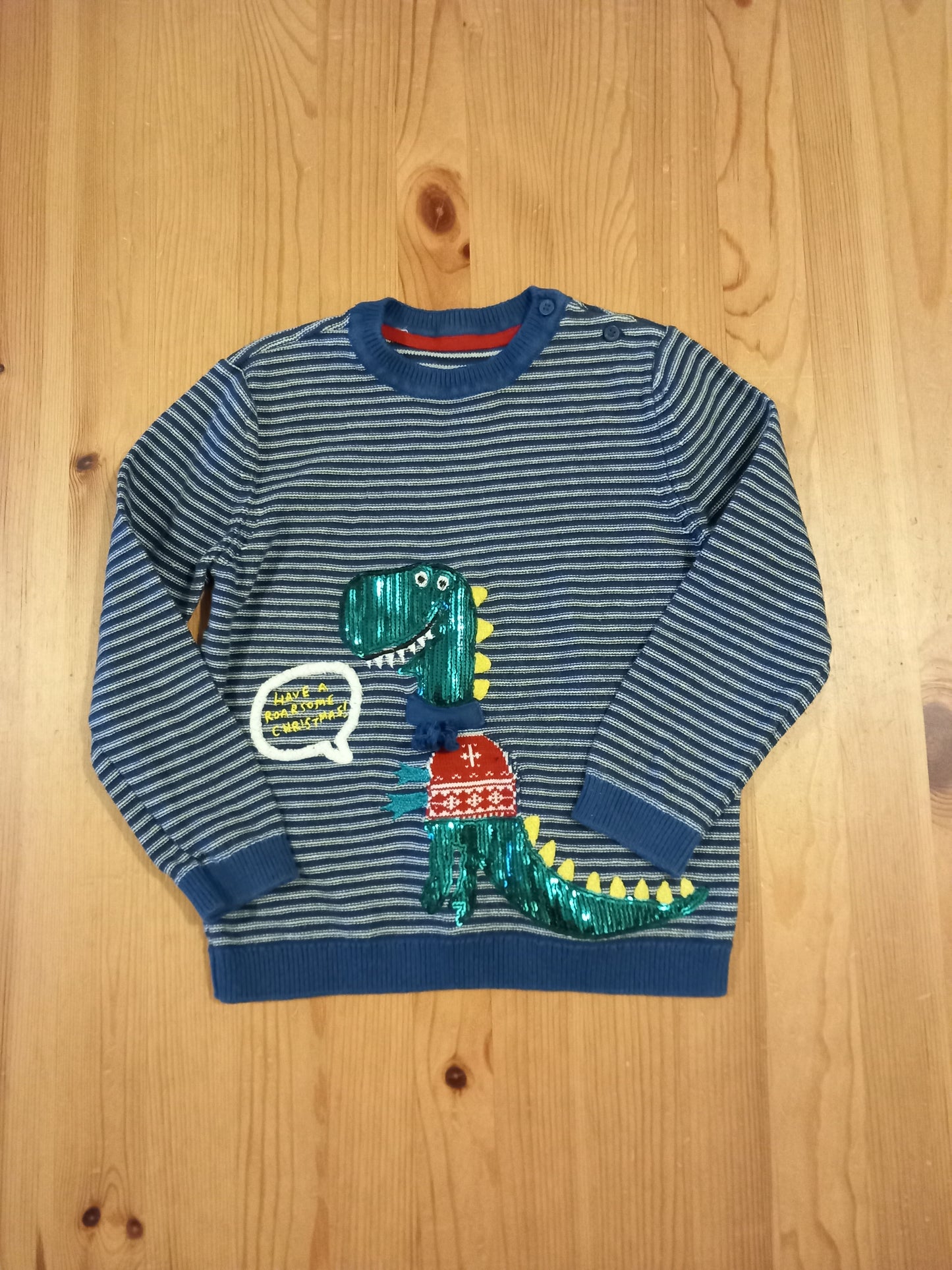 Dinosaur Christmas Jumper - Boys 5-6 years - Mothercare