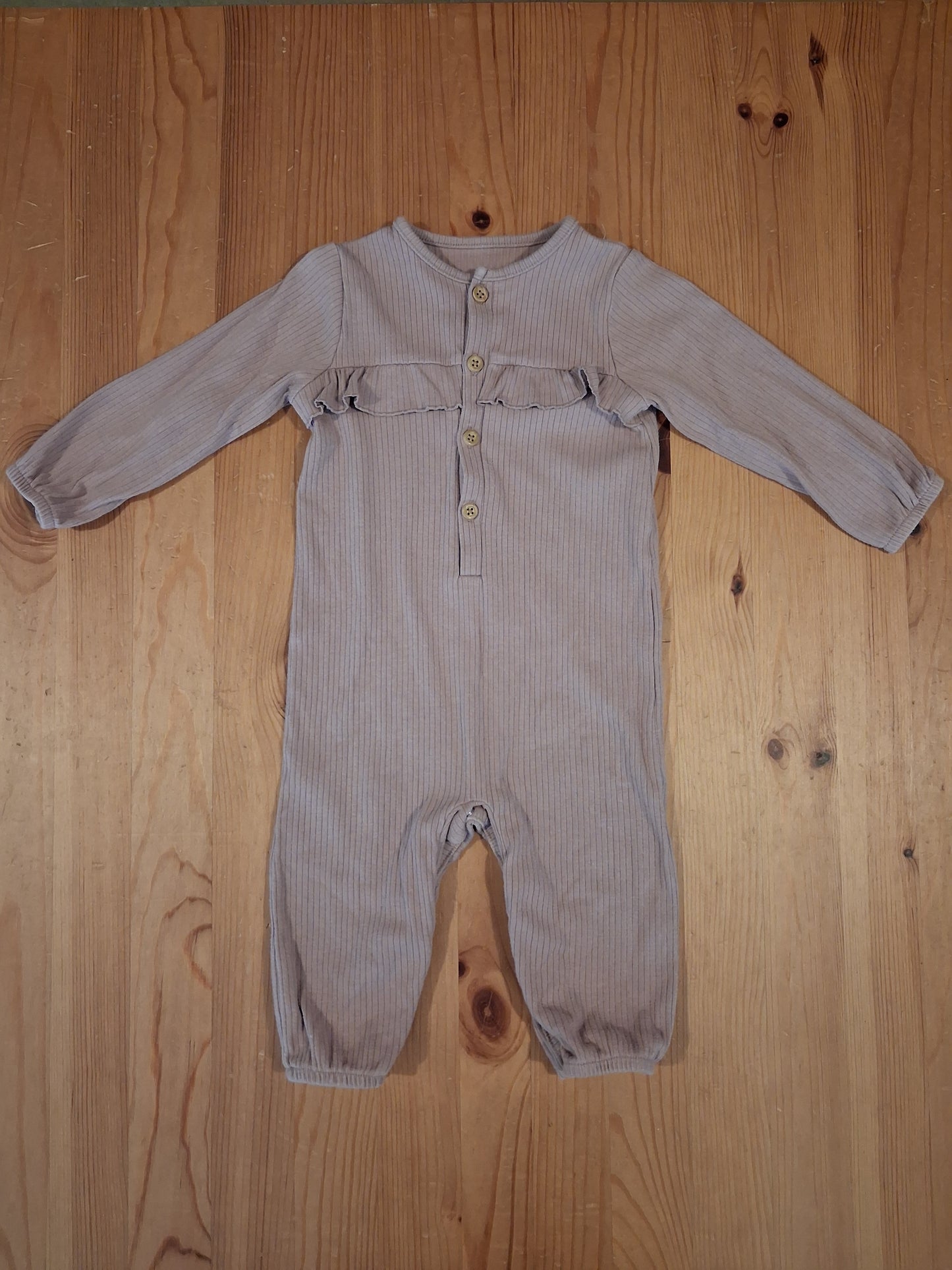 Lilac Ribbed All In One - Girls 9-12 months - TU