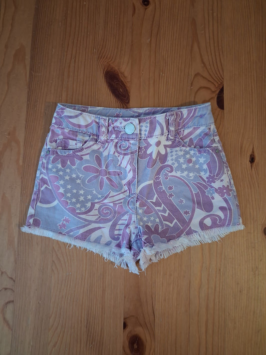 Purple Pattern Denim Shorts - Girls 3 years - Next