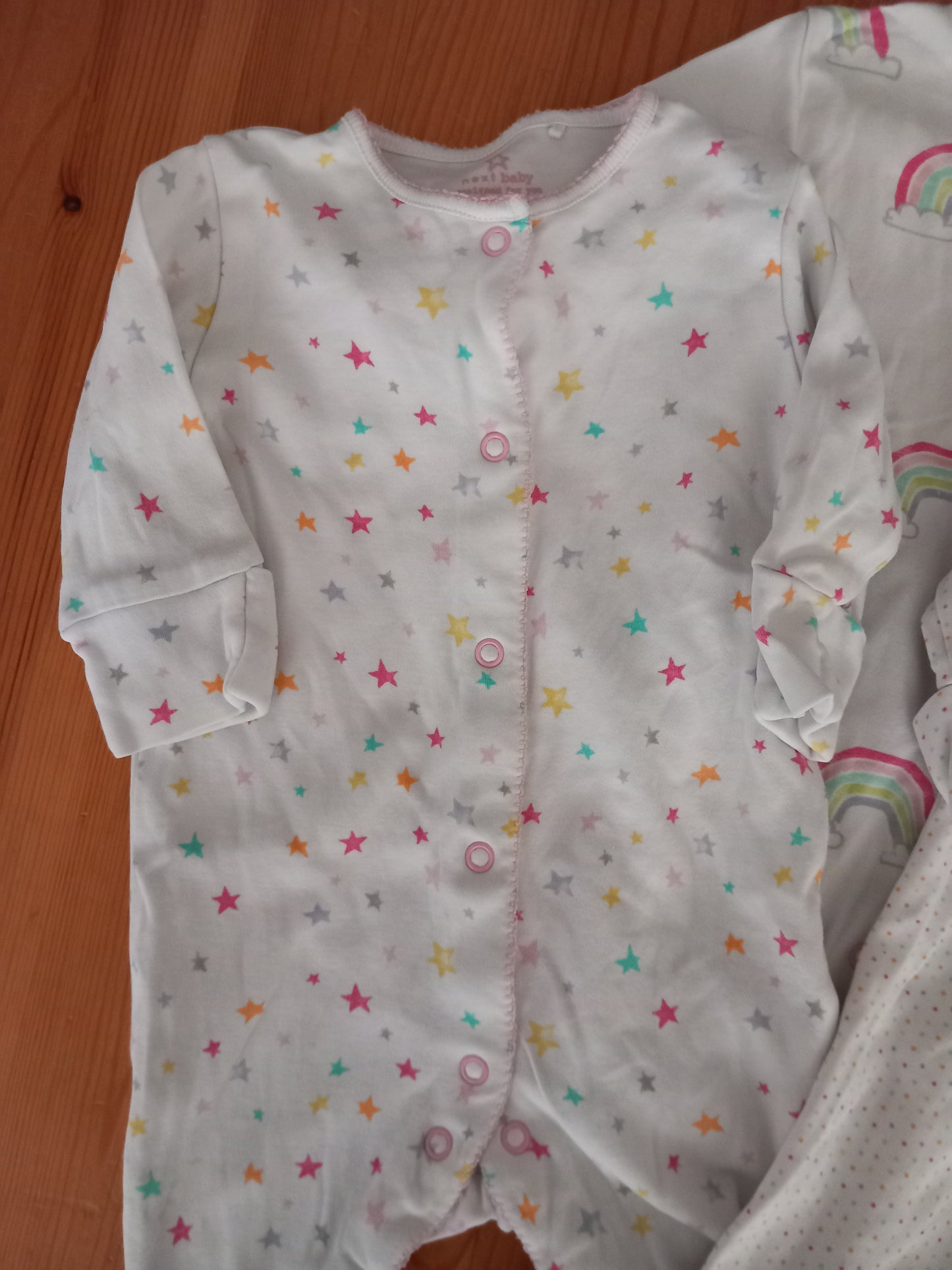 3 x Colourful Sleepsuits - Girls up to 3 months - Next