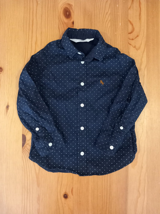 Navy Long Sleeve Spotty Shirt - Boys 2-3 years - H&M