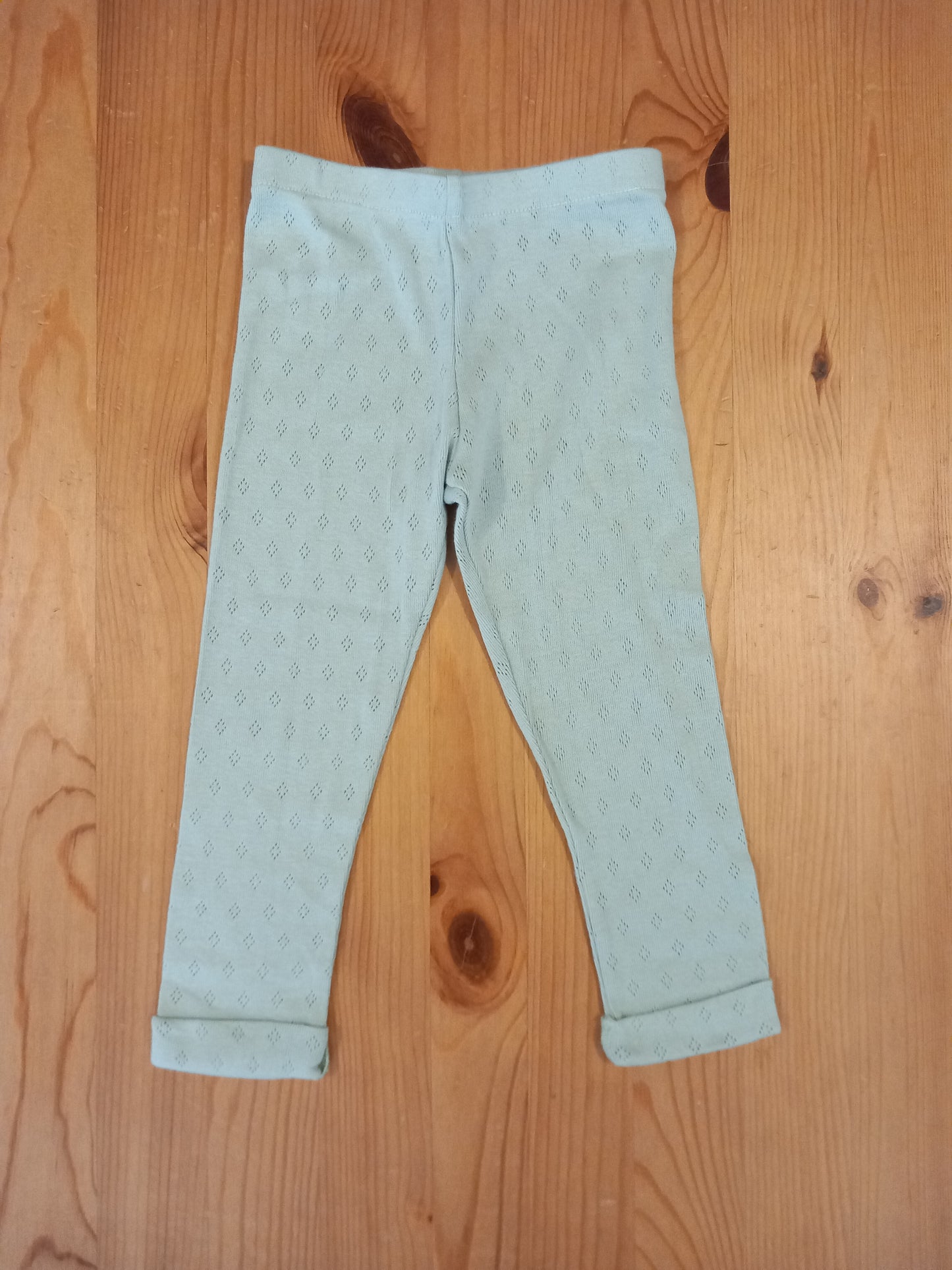 Handmade Light Green Patterned Leggings - Girls 2-3 years - Rose & Guy