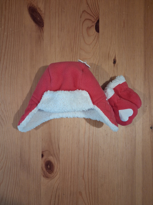 Pink Fleecy Hat & Mittens (BNWT) - Girls 3-6 months - George