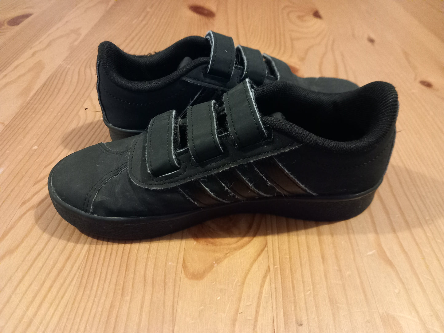 Black Adidas Velcro Trainers - Boys Junior Size 12 - Adidas