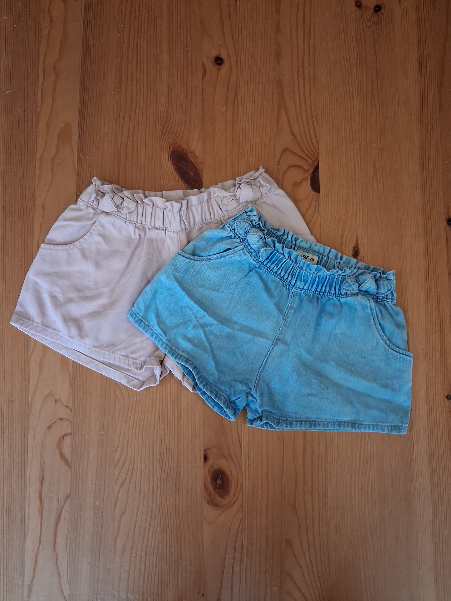 2 x Pairs Of Denim Shorts With Elasticated Waistband - Girls 2-3 years - F&F