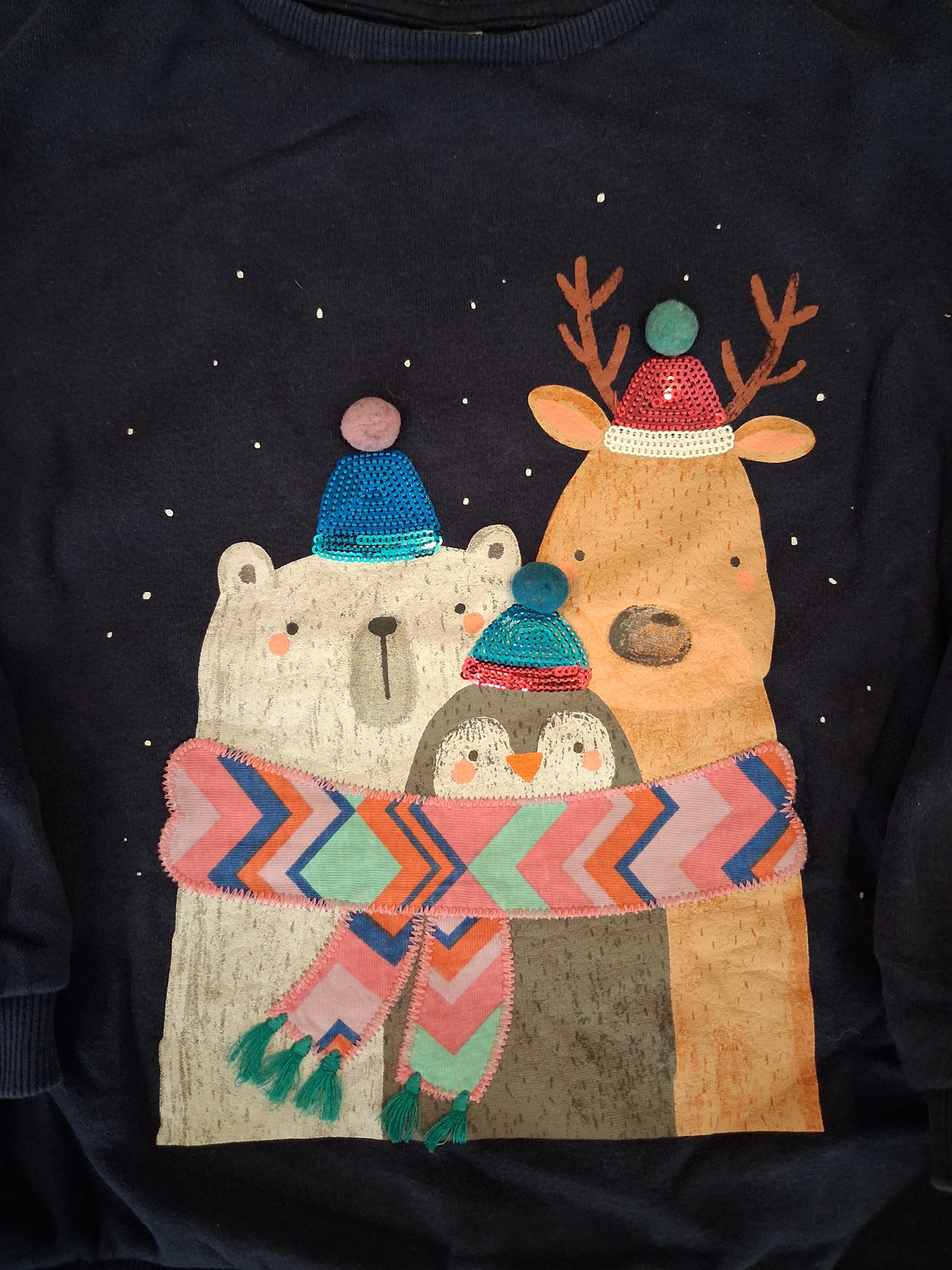 Sequined Christmas Sweatshirt - Girls 5-6 years - TU