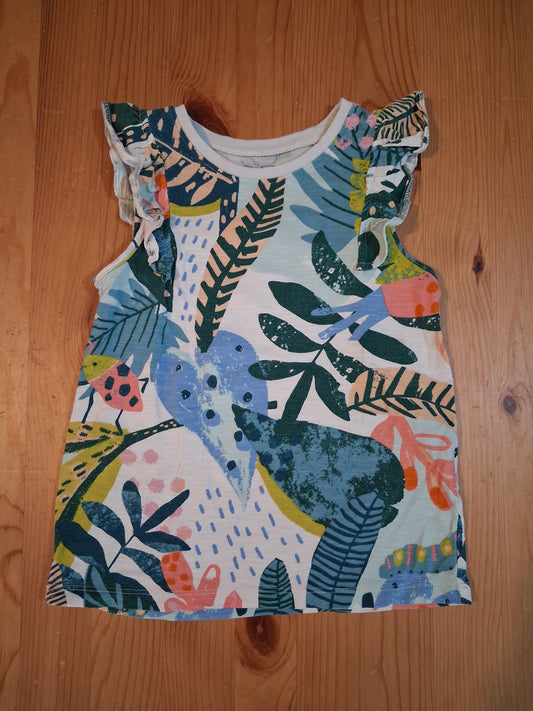 Tropical Print Short Sleeve Top - Girls 4-5 years - Next