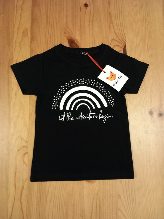 Black 'Let The Adventure Begin' T-Shirt (BNWT) - Girls Size Unknown - Master Fox