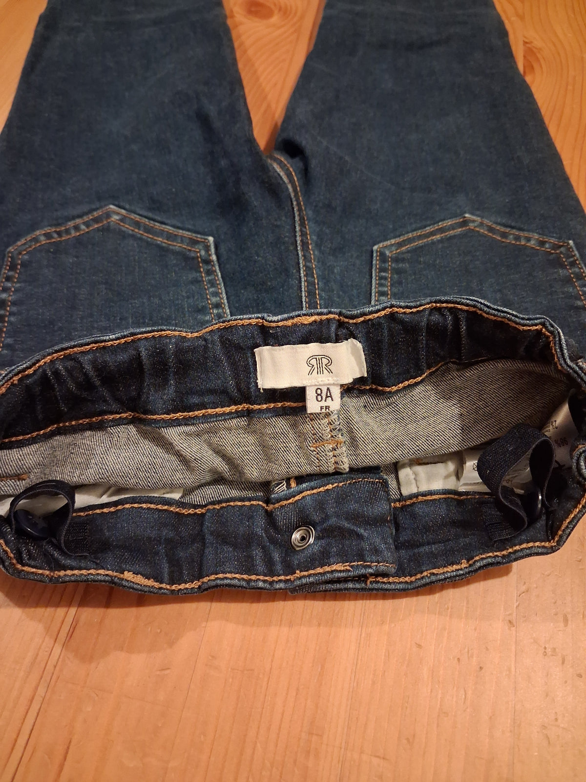 Navy Skinny Jeans With Adjustable Waistband - Boys 8 years - La Redoute