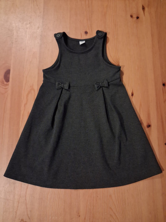 Grey Bows Pinafore Dress - Girls 5 years - TU