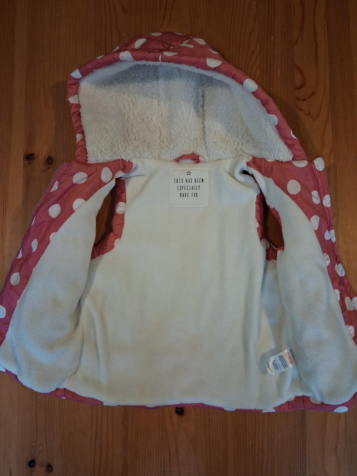 Pink Spotty Fleece Lined Gilet - Girls 12-18 months - Matalan