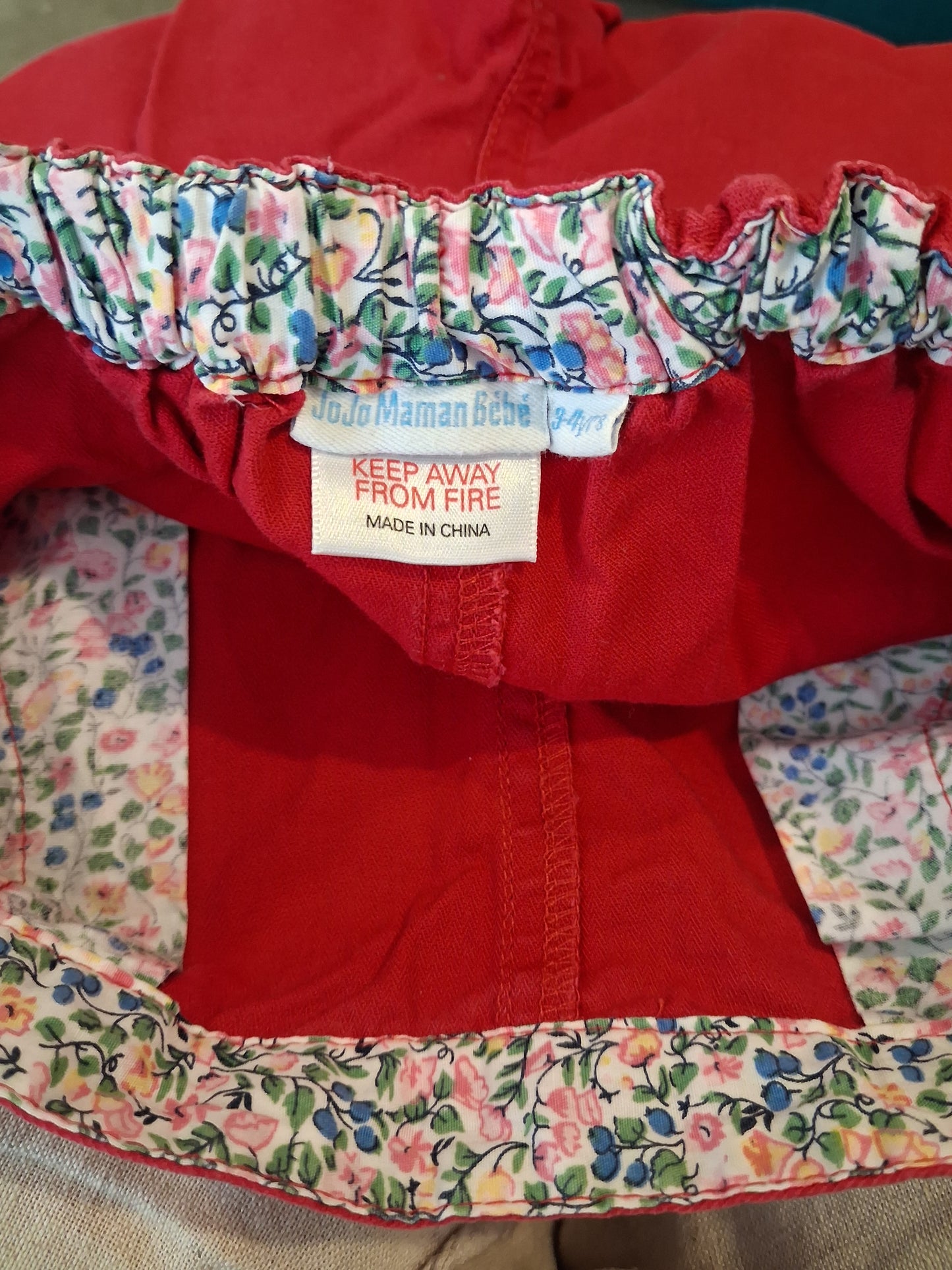 Dark Pink Floral Cropped Trousers With Adjustable Elasticated Waistband- Girls 3-4 years - JoJo Maman Bébé