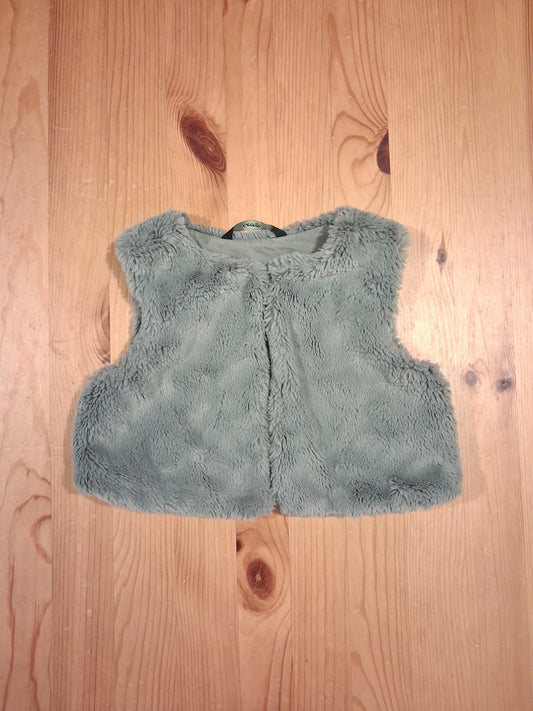 Lined Grey Furry Shorter Length Waistcoat - Girls 2-3 years - George