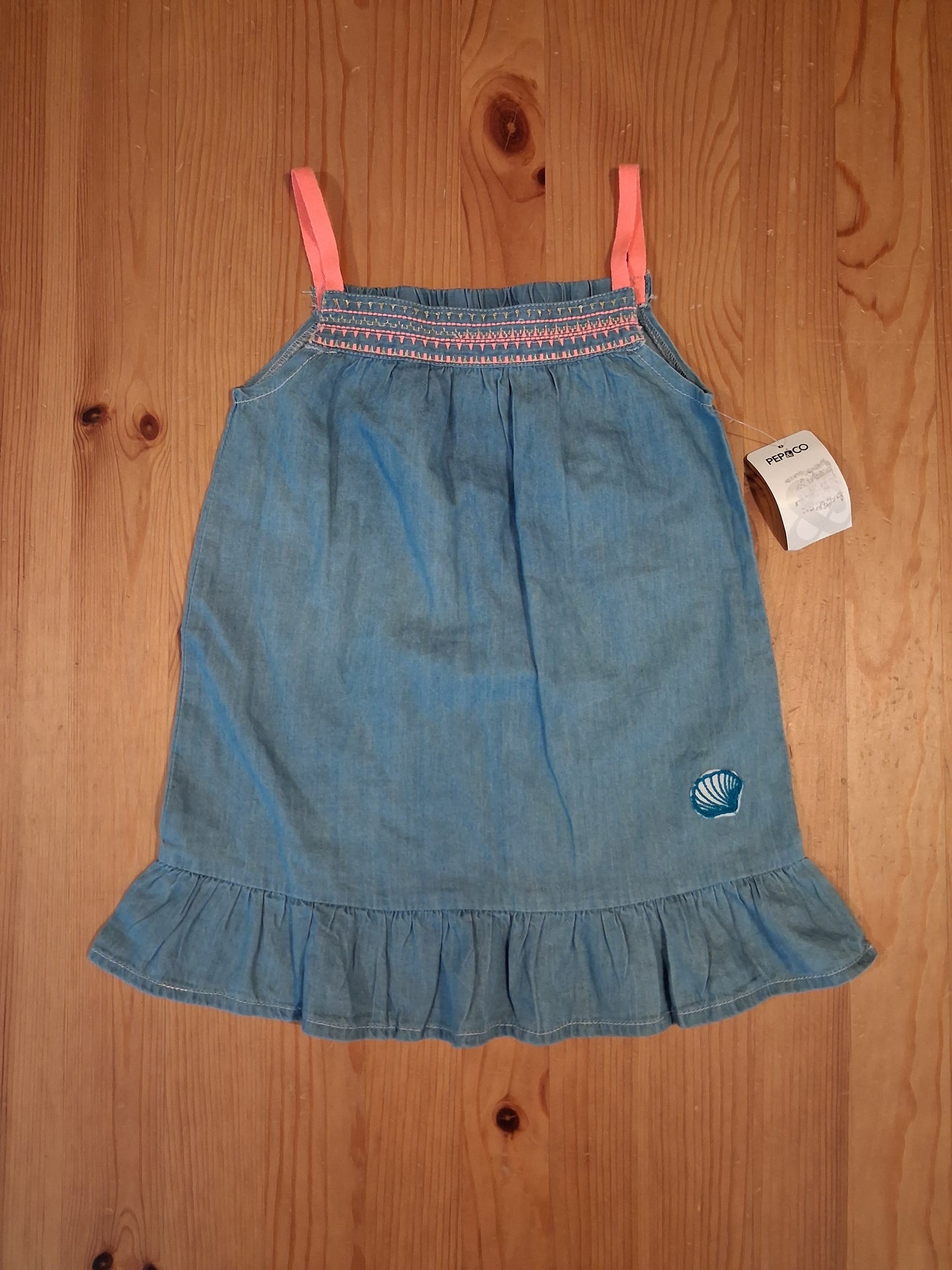 Denim Style Sleeveless Dress (BNWT) - Girls 12-18 months - Pep&Co
