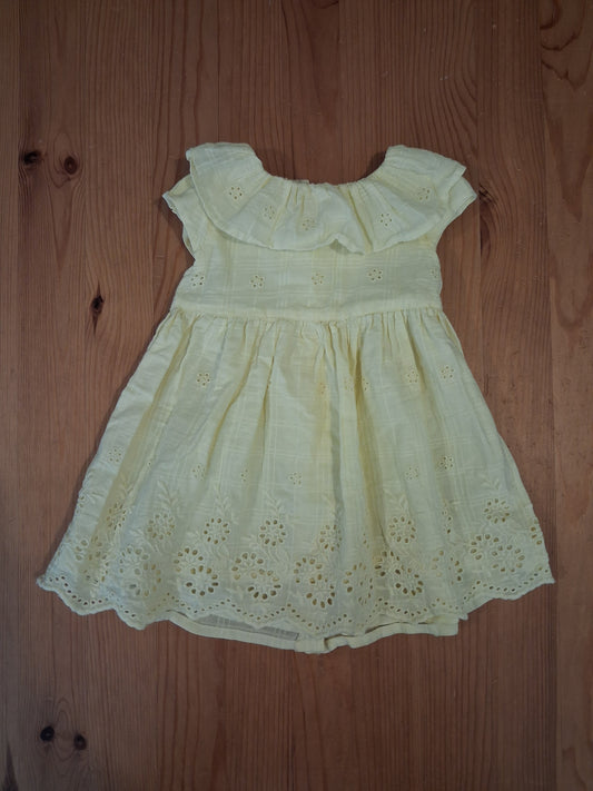 Light Yellow Lined Dress - Girls 6-9 months - F&F