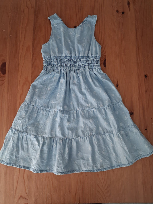 Floral Light Denim Dress - Girls 4-5 years - M&Co
