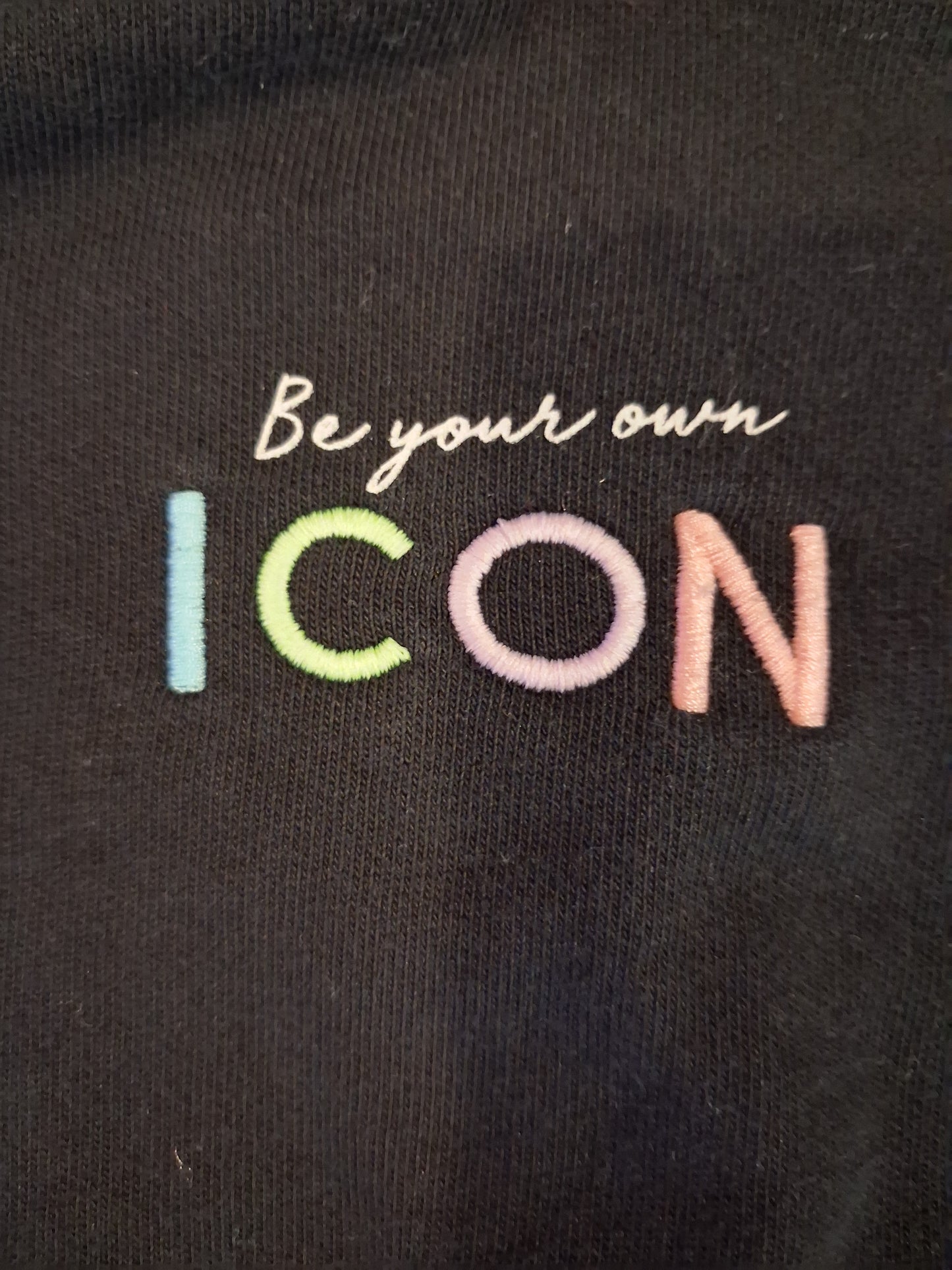 Black 'Be Your Own Icon' Oversized Shorter Length/Cropped Hoodie - Girls 9-10 years - M&S