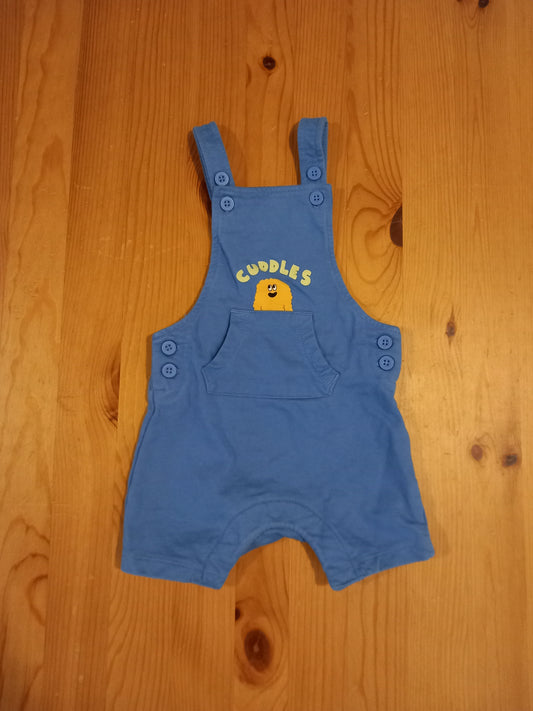 Blue 'Cuddles' Shorts Dungarees - Boys 3-6 months - John Lewis