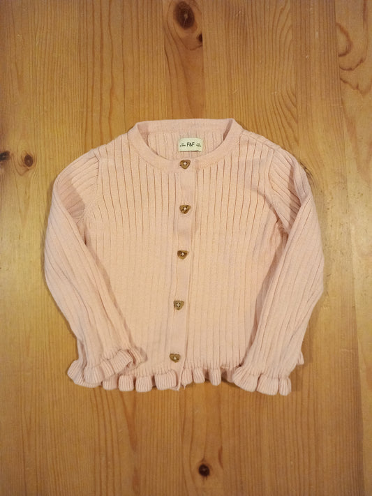 Pink Ribbed Cardigan - Girls 18-24 months - F&F