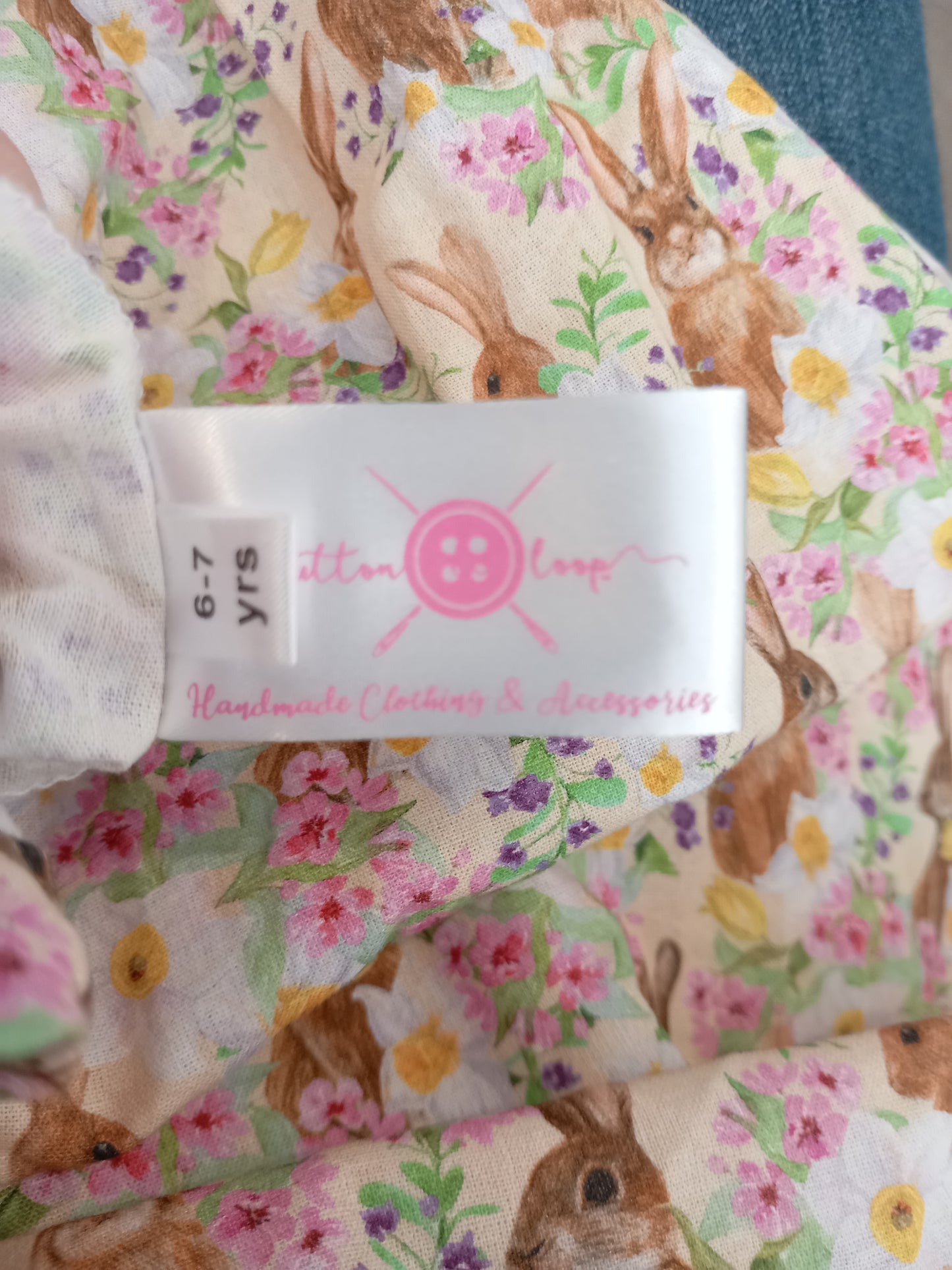 Handmade Rabbits Dress - Girls 6-7 years - Button & Loop Clothing