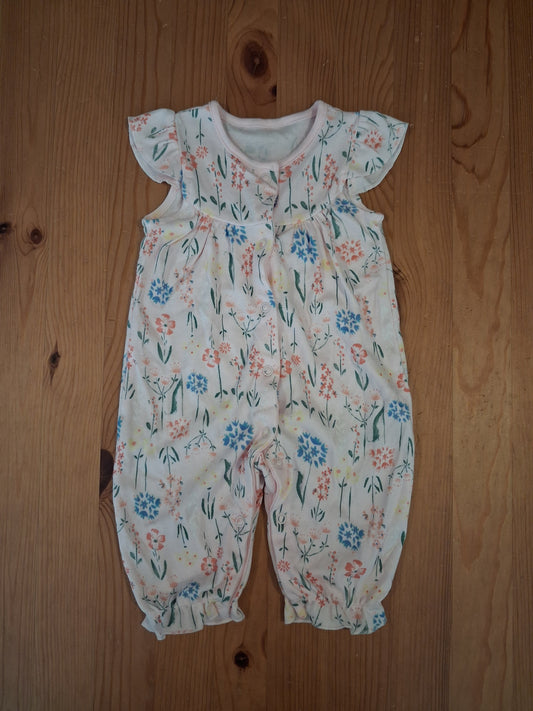 Light Pink Floral Romper -Girls 0-3 months - Nutmeg