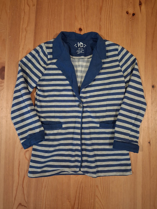Blue & Grey Striped Jacket - Girls 10-11 years - Young Dimensions
