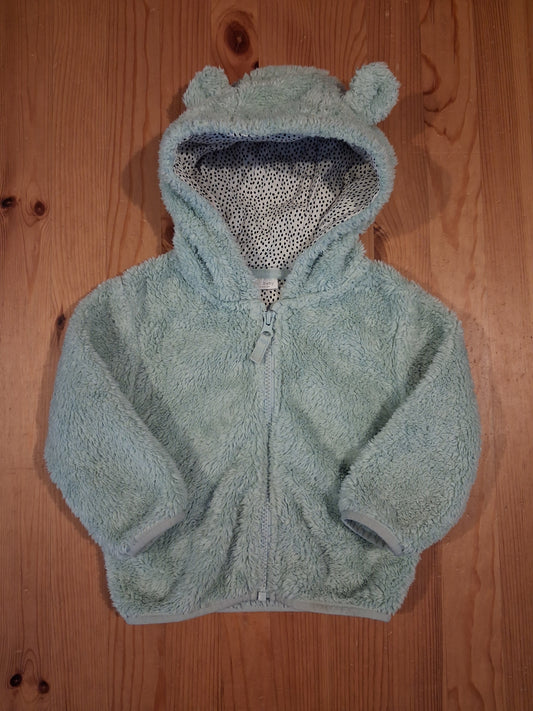 Light Green Furry Jacket/ Hoodie With Ears - Girls 12-18 months - Next