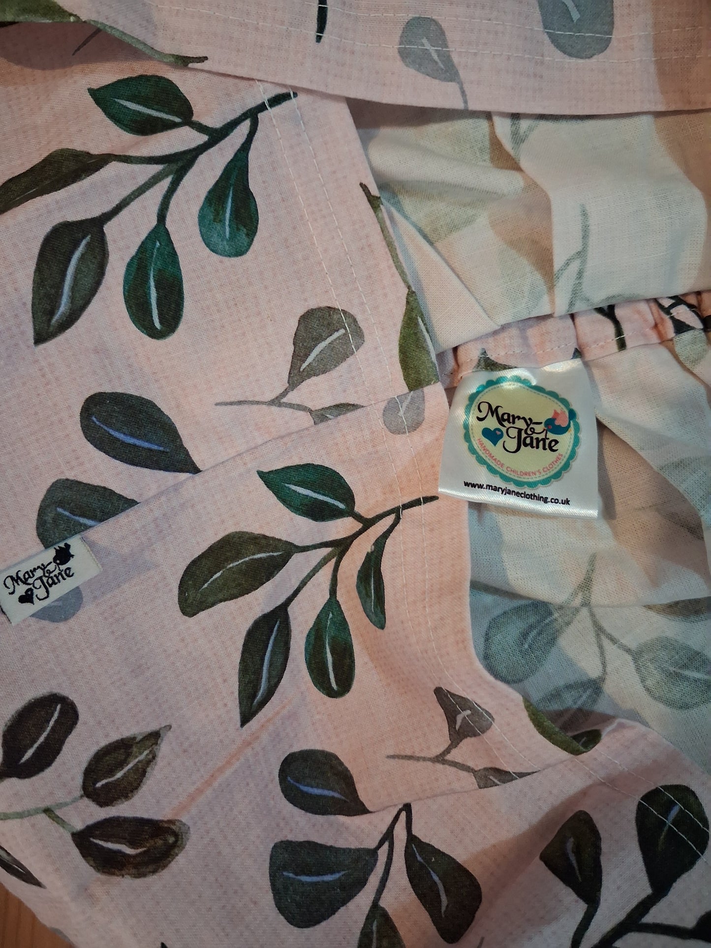 Handmade Leaves Dress - Girls 3-4 years - Mary-Jane Handmade Children's Clothes