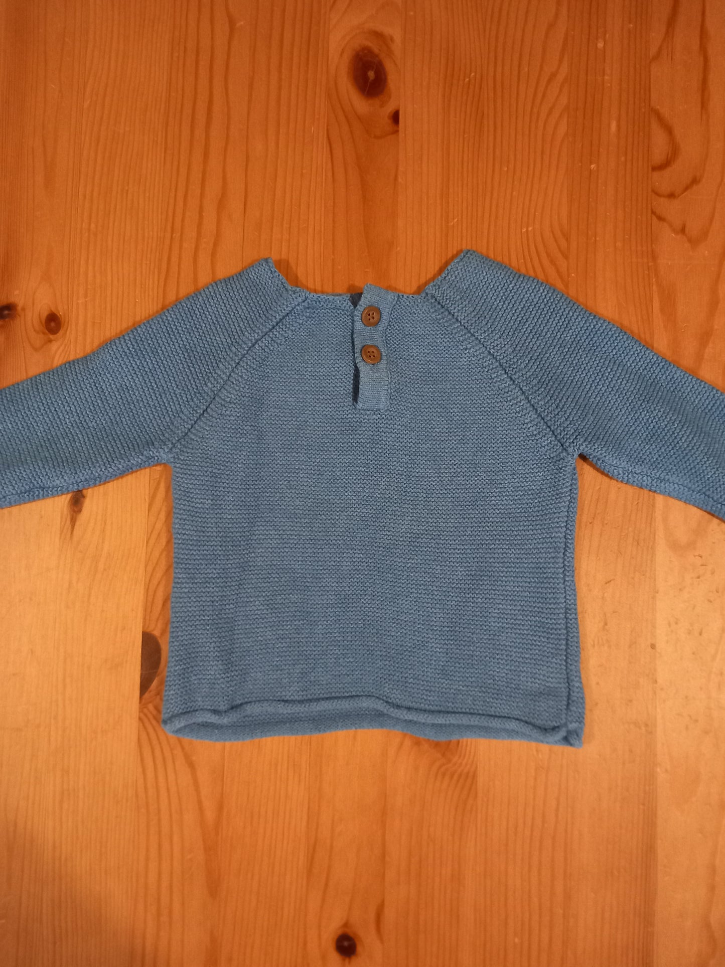 Blue Car Knitted Style Jumper - Boys 3-6 months - Next