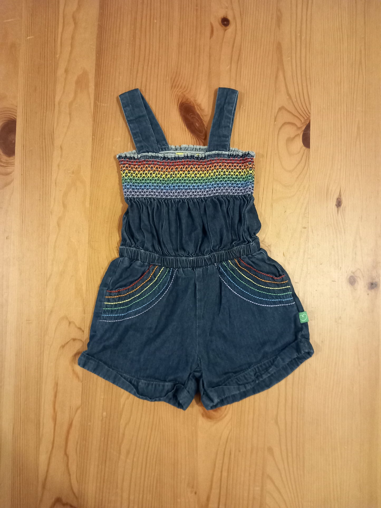 Colourful Denim Playsuit - Girls 9-12 months - Little Bird