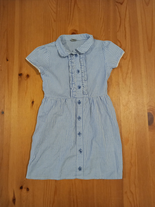 Blue Gingham School Summer Dress - Girls 4 years - TU