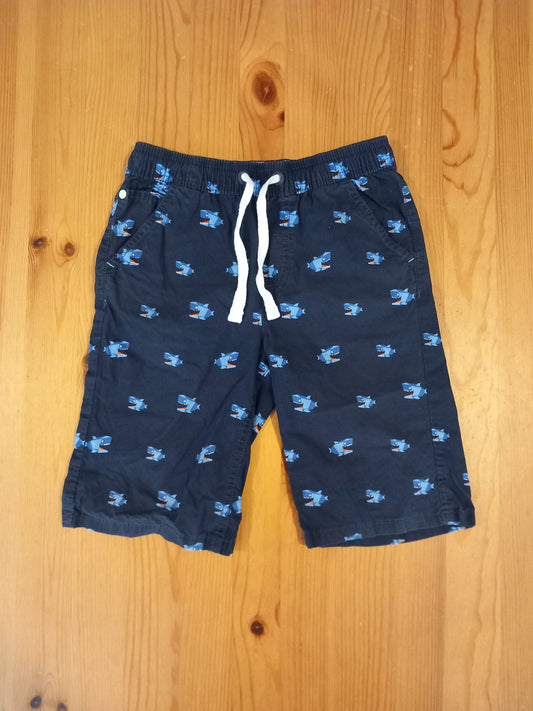 Navy Sharks Shorts With Elasticated Waistband - Boys 5-6 years - Bluezoo